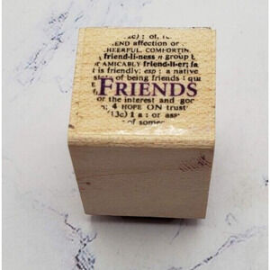 Friends Friendship Circler Small 1x1 Wood Mounted Rubber Block Stamp